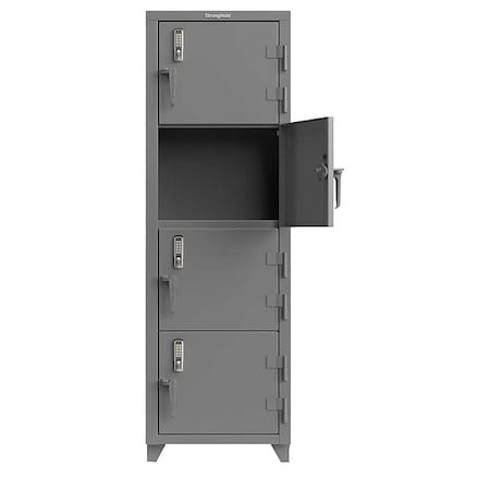 Strong Hold Locker, Assembled, 24" W, 24" D, 75" H 26-4D-24-4T-EK-L