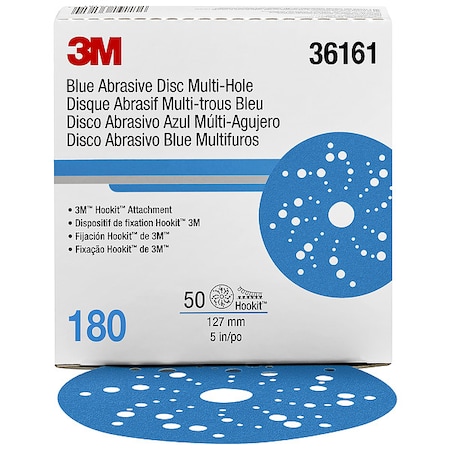3M Hook-and-Loop Sanding Disc, Ceramic, 180 Grit, Coated Type, 321U 36161