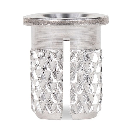 Zoro Select Press Insert, #10-24 Int Thrd Sz, 3/8 in L, 17/64 in Dia., Aluminum, Plain, 10 PK 260-3-AL-PK10