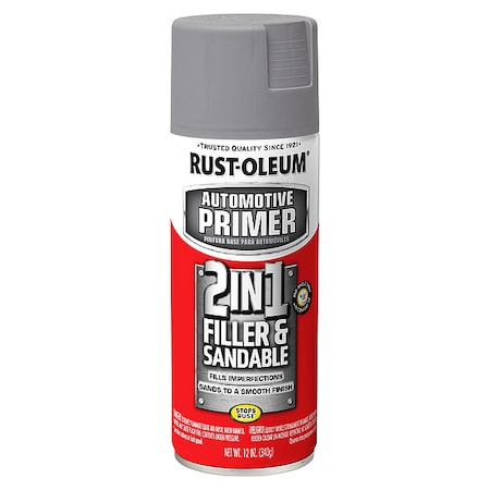 Rust-Oleum Filler and Sandable Primer . Gray, 12 oz, Flat 260510