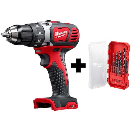 Milwaukee Tool Drill/Driver and Drill Bit Set, 1/2 in, 18V DC 2606-20, 48-89-2803