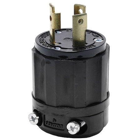 Leviton Locking Plug, L6-30P, 30 A, 250V AC, Single Phase, 2 Pole, Screw Terminals, Black 2621-B