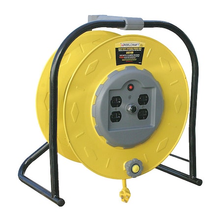 Reelcraft Cord Reel, Industrial, 120VAC, STW, Yellow LH3100