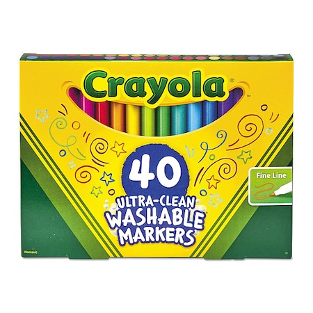Crayola Art Marker Set, Assorted, Capped, PK40 587861