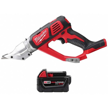 Milwaukee Tool M18 18 Gauge Double Cut Shear + M18 XC5.0 Battery 2635-20, 48-11-1850