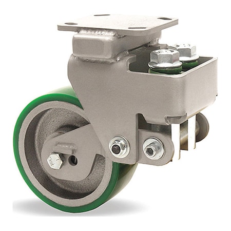 Hamilton Aerospace Spring Loaded Workhorse Swivel Caster, 5" x 2" Duralast Polyurethane on Cast Iron Wheel S-AEZFWH-5DB-1