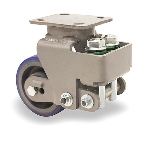 Hamilton Aerospace Spring Loaded Workhorse Swivel Caster, 5" x 2" Ergo-Glide Polyurethane on Cast Iron Wheel S-AEZFWH-5SPB-1