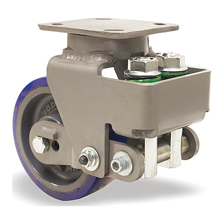 Hamilton Aerospace Spring Loaded Workhorse Swivel Caster, 6" x 2" Ergo-Glide Polyurethane on Cast Iron Wheel S-AEZFWH-6SPB-1