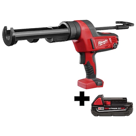 Milwaukee Tool M18 Cordless Caulk Gun, M18 2.0 Battery 2641-20, 48-11-1820