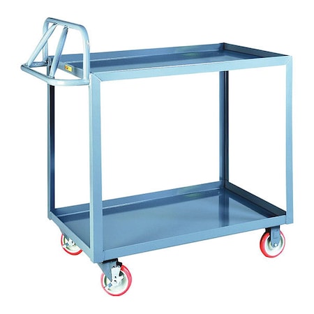 Little Giant Utility Cart, 12 ga. Steel, 1200 lb Load Capacity, 2 Shelves, 42" L, 24-1/4" W ERLGL2436BRK