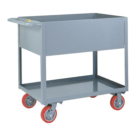 Little Giant Utility Cart, 12 ga. Steel, 3600 lb Load Capacity, 2 Shelves, 42" L, 24-3/8" W, 38" H DS2436X126PY
