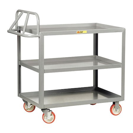 Little Giant Utility Cart, 12 ga. Steel, 1200 lb Load Capacity, 3 Shelves, 41-1/2" L, 24" W 3ERLGL2436BRK