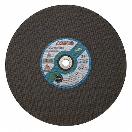 Cgw Abrasives Abrasive Cut-Off Wheel, Type 1, 14 in Dia, 5/32 in Thick, 1 in Arbor Hole Size, Aluminum Oxide 35602