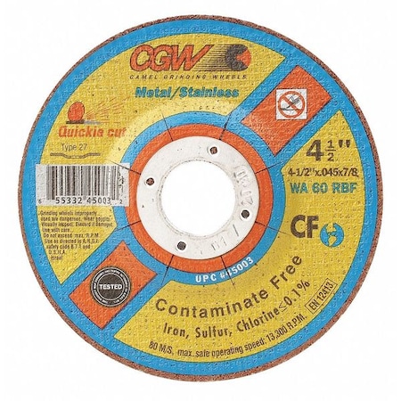 Cgw Abrasives Depressed Ctr Whl, 7x1/16x7/8, T27 45009