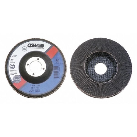 Cgw Abrasives Flap Disc, 4x5/8, T27, SC, Reg, 240G 56007