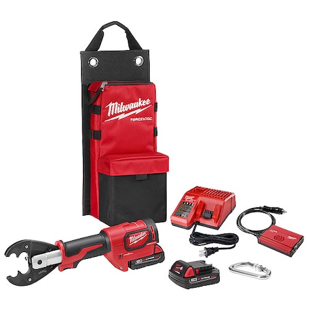 Milwaukee Tool M18 FORCE LOGIC 6T Utility Crimper Kit with D3 Grooves and Fixed O Die 2678-22O