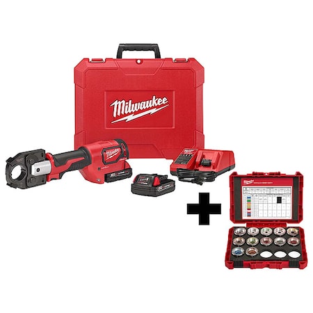 Milwaukee Tool M18 FORCE LOGIC 600 MCM Crimper + No. 8 - 350