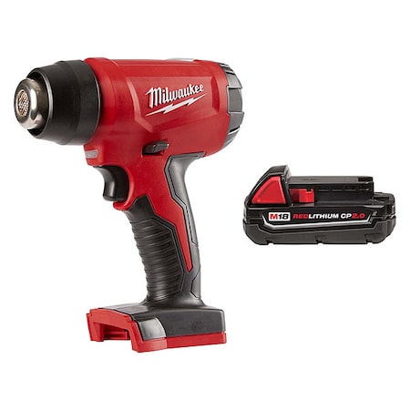 Milwaukee Tool M18 Compact Heat Gun + M18 CP2.0 Battery 2688-20, 48-11-1820