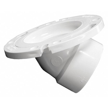 Jones Stephens Closet Flange, PVC 4"x3", 45 deg C55043