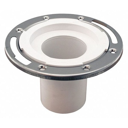 Jones Stephens Cl Flange, Stainless Steel RingleStainless Steel, KO, 4" Lg, PVC, 3" C57234