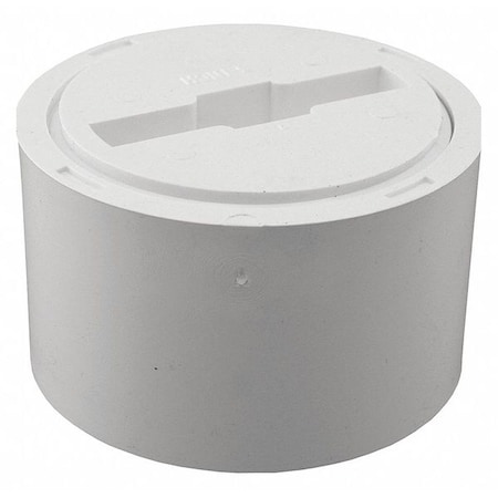 Jones Stephens Flush Fit Cleanout, 3" Plug, PVC, 3"x4" C61034