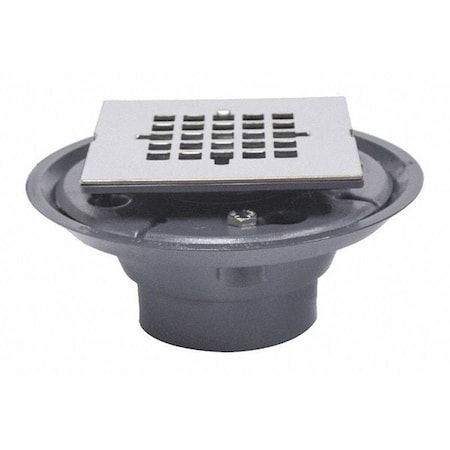 Jones Stephens Shower Drain, 2"x3", Spud, 4-1/4", SS Str D50888