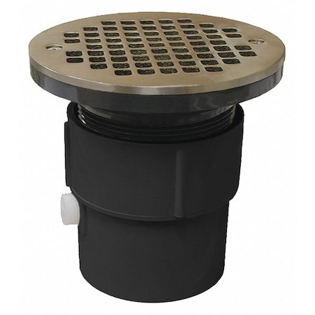 Jones Stephens Round PVC 3"X4" Pf Adj GP Drn, NB Coverall Str, PVC, Nickel Bronze, Pipe D53072