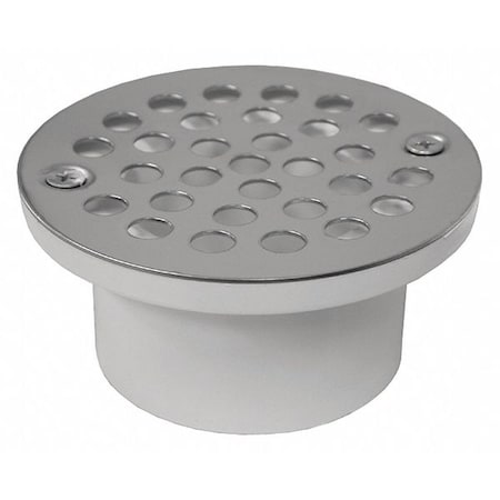 Jones Stephens Round PVC 2"X3" Multi Purpose Drain, SS Str, PVC, Stainless Steel, Pipe D54001