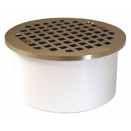 JONES STEPHENS Drain Base, 4-1/2" NB Strainer, PVC, 4" D60140