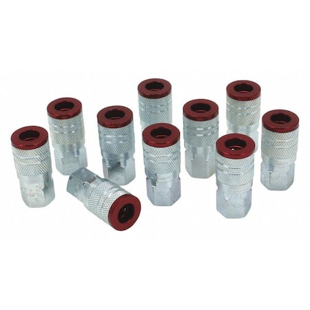 Milton ColorFit Couplers, M, Red, 1/4" FNPT, PK10 715MC