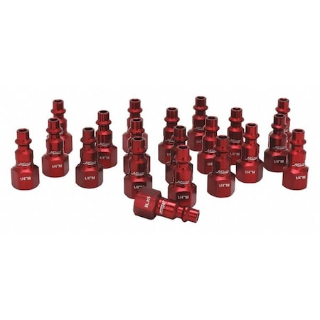 Milton ColorFit Plug, M-Style, Red, 1/4" FNPT, PK20 728MC-20