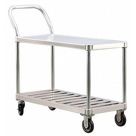 New Age Industrial Welded Utility Cart, Aluminum, 2 Shelves, 39" L, 19" W, 48" H 1416