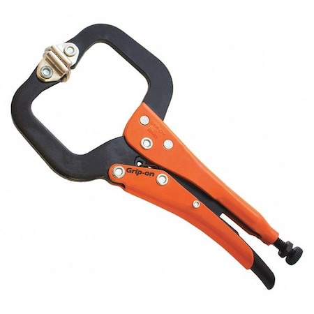 Grip-On 6" steel locking C-clamps with swivel pads GR22406