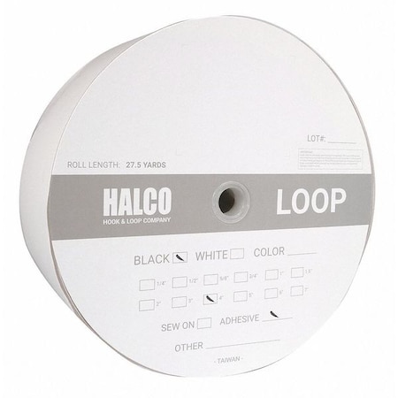 Halco Usa Reclosable Fastener, Rubber Adhesive, 27.5 yds, 4 in W, Black ABL400