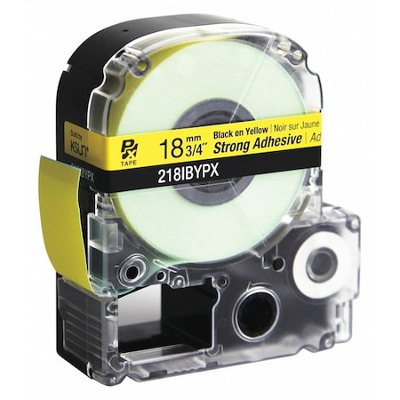 Labelworks Px Label Tape, Blk/Yllw, Strng Adhsive, 3/4" W 218IBYPX