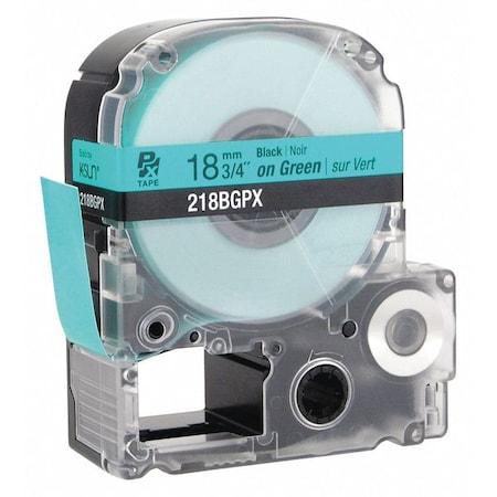 Labelworks Px Black Ink/Green Tape, 3/4" W 218BGPX