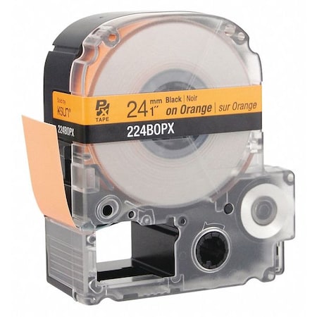 Labelworks Px Black Ink/Orange Tape, 1" W 224BOPX