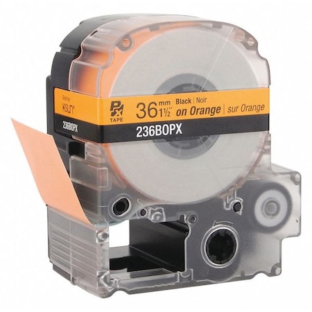 Labelworks Px Black Ink/Orange Tape, 1-1/2" W 236BOPX