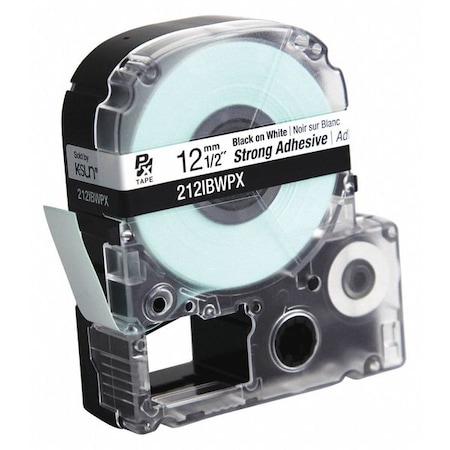 Labelworks Px Label Tape, Blk/Wht, Strong Adhesive, 1/2" 212IBWPX