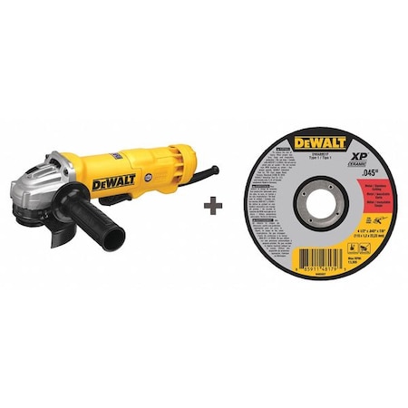 Dewalt Angle Grinder, 120V AC, w/ (25) Abrasive Wheels, Wheel Dia. 4-1/2 in DWE402N/DWA8951F