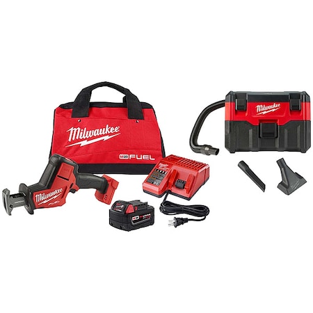 Milwaukee Tool M18 2-Gallon Wet/Dry Vacuum + M18 FUEL HACKZALL KIT 2719-21, 0880-20