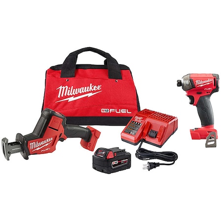 Milwaukee Tool M18 FUEL SURGE 1/4" Hex Hydraulic Driver + M18 FUEL HACKZALL Kit 2719-21, 2760-20