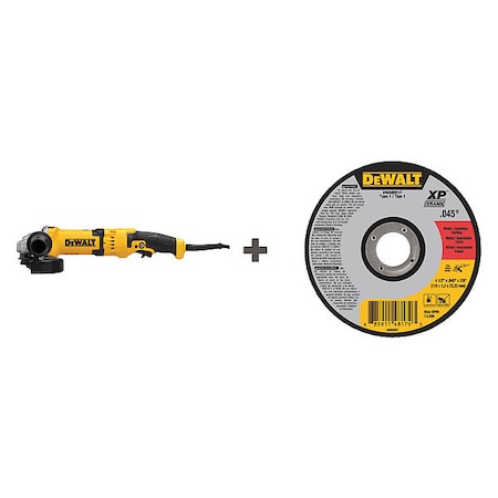 Dewalt Angle Grinder, 120V AC, 5/8 in-11 Spindle Thread Size, 115V, 6 ft Cord Lg DWE43066/ DWA8951F