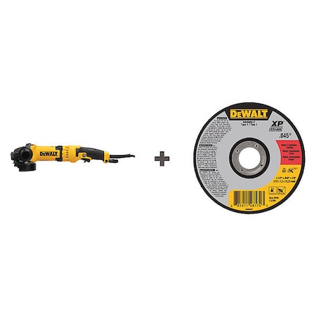 Dewalt Angle Grinder, Bare Tool, 9000 Load RPM DWE43066N/ DWA8951F
