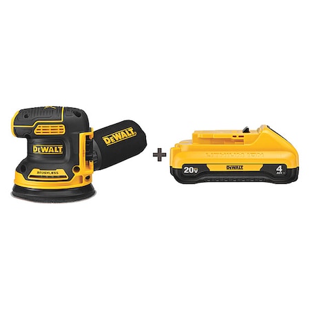 Dewalt Cordless Sander, 20.0V, 5" Size, Li-Ion DCW210B / DCB240