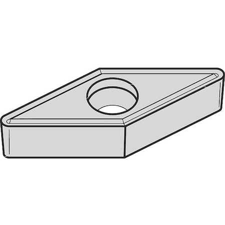 Widia Diamond Turning Insert, Diamond, 3/16 in, GCHW, 1, Carbide GCHW15151