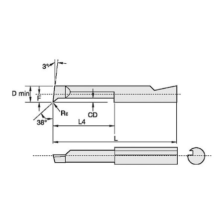 Widia Boring Bar, 9/32", Carbide APD09281R
