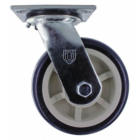 R.W. Rogers Co Poly Wheel w/Plate Caster, 6"x2", PK2 CAS858-6