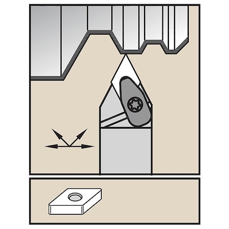 Widia Indexable Toolholder, DDNN,  DDNNL3225P15KC06