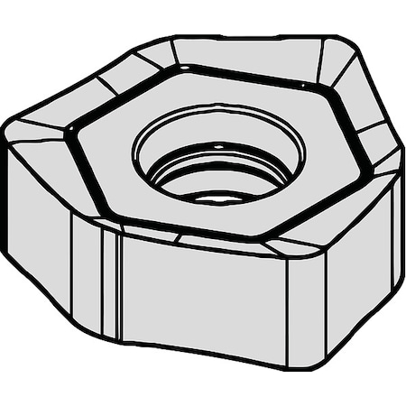 Widia Hex Milling Insert, 6.78mm, Carbide XNGJ0704ANENLD3W
